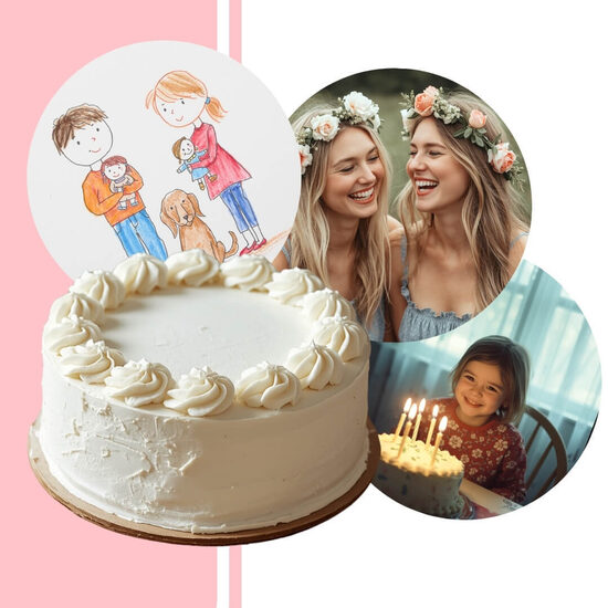 Custom Edible Cake Topper ROUND 1.18 - 7.87'' diameter